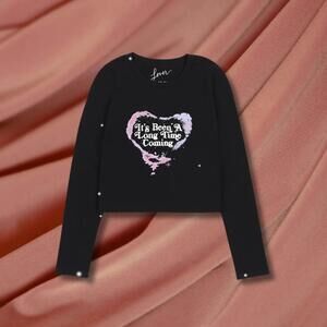 Taylor Swift Lover It’s Been A Long Time Coming Cropped Long Sleeve T-Shirt Sm